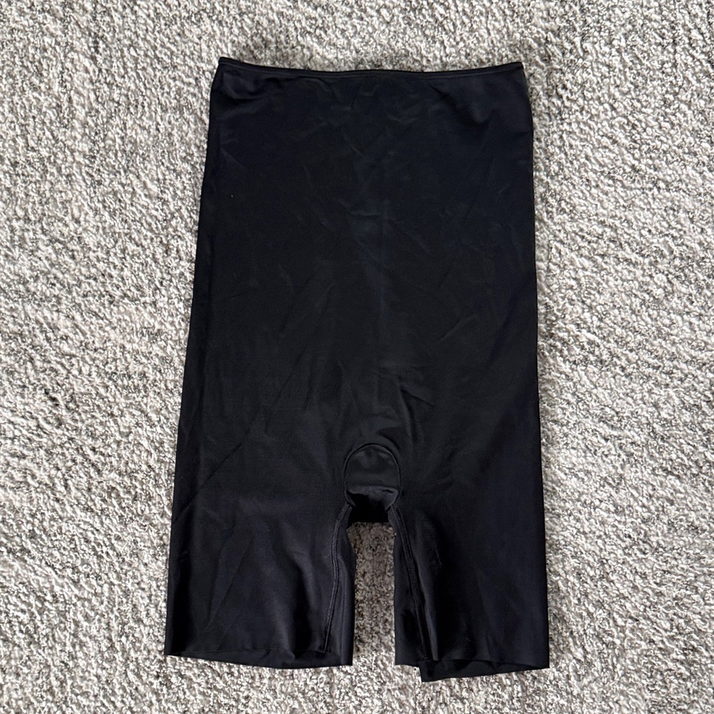 SPANX Black Shaping Shorts with Red Logo Tag